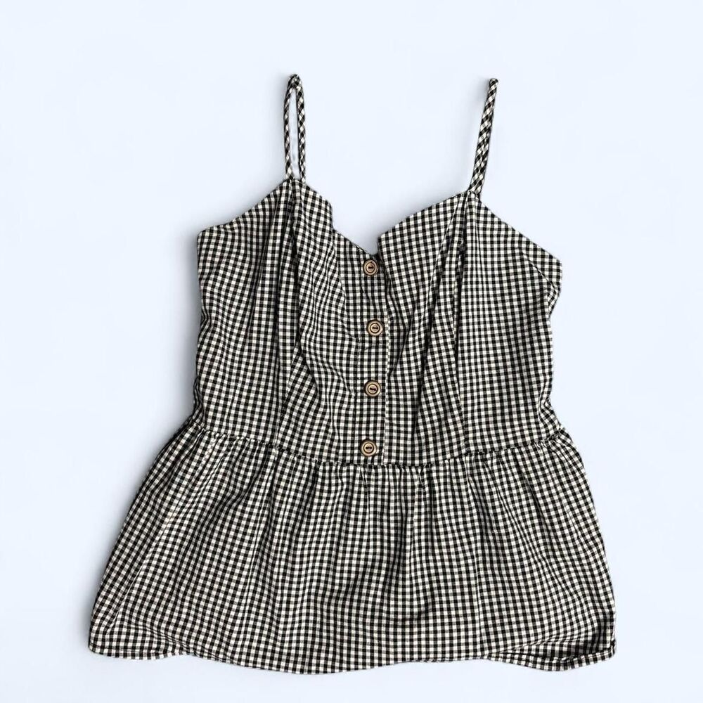 Potter’s pot black and white gingham crop top
